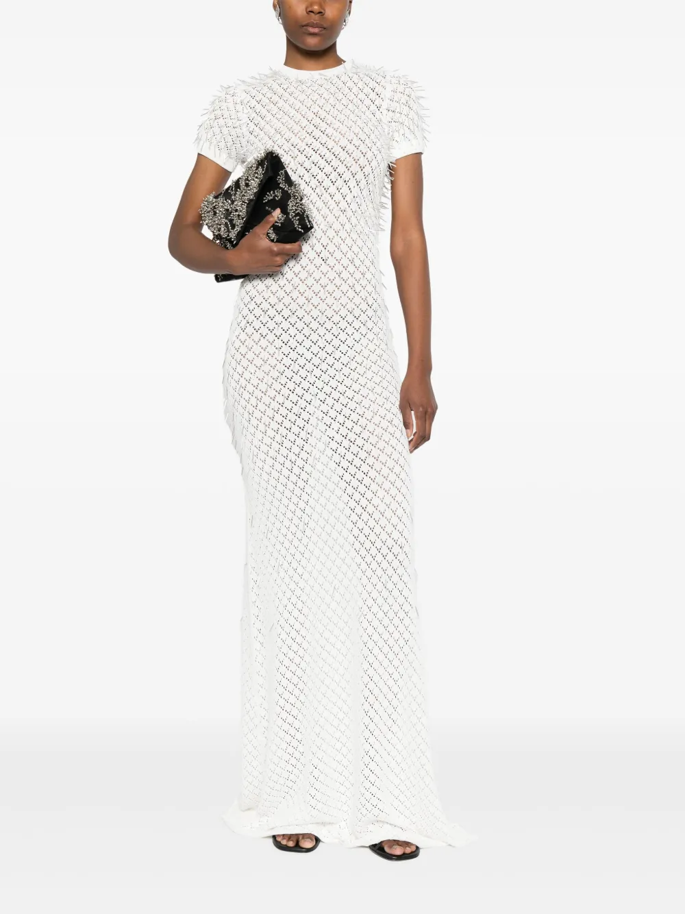 David Koma Gebreide maxi-jurk - Wit