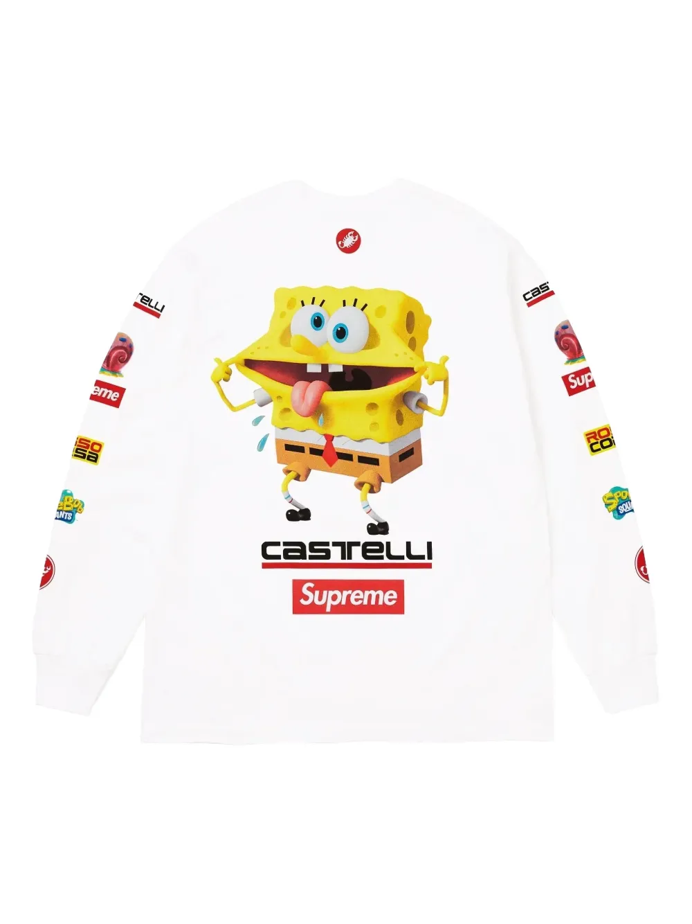 Supreme x SpongeBob x Castelli Racing T-shirt met lange mouwen Wit