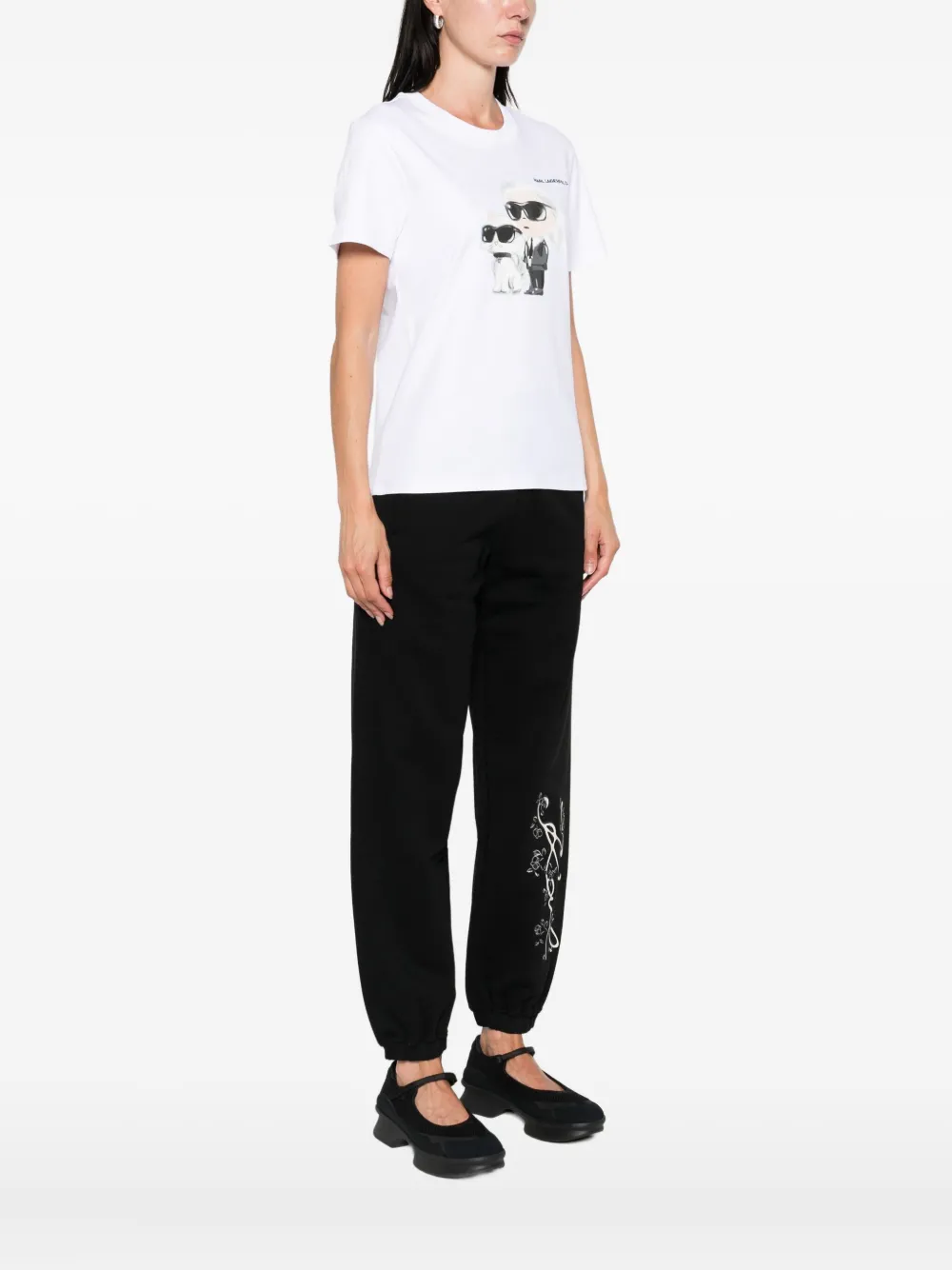 Karl Lagerfeld T-shirt met kattenprint Wit