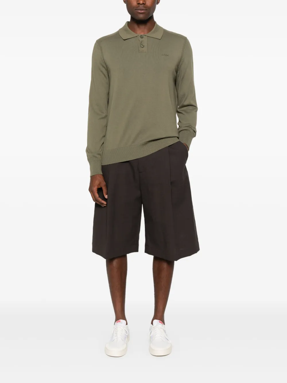 BOSS Poloshirt van katoenblend - Groen