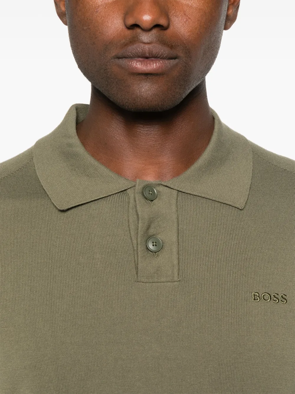 BOSS Poloshirt van katoenblend Groen