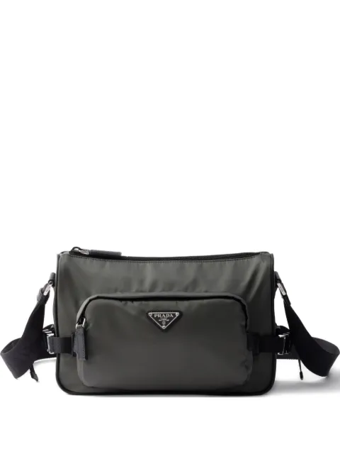 Prada medium triangle logo messenger bag