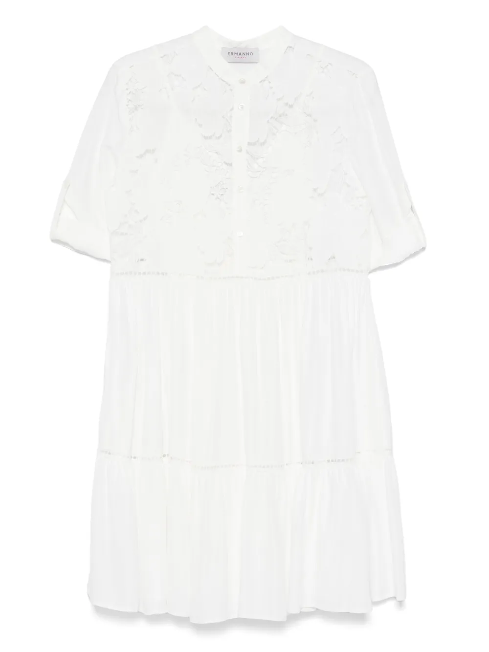 ERMANNO FIRENZE Linnen mini-jurk Wit