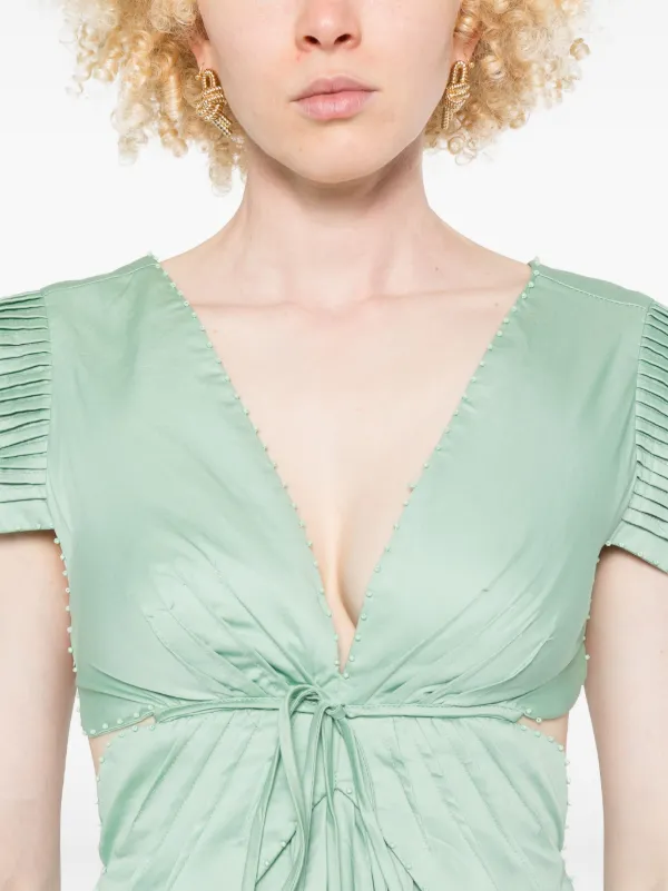 FARM Rio cut-out Midi Dress | Green | FARFETCH ID