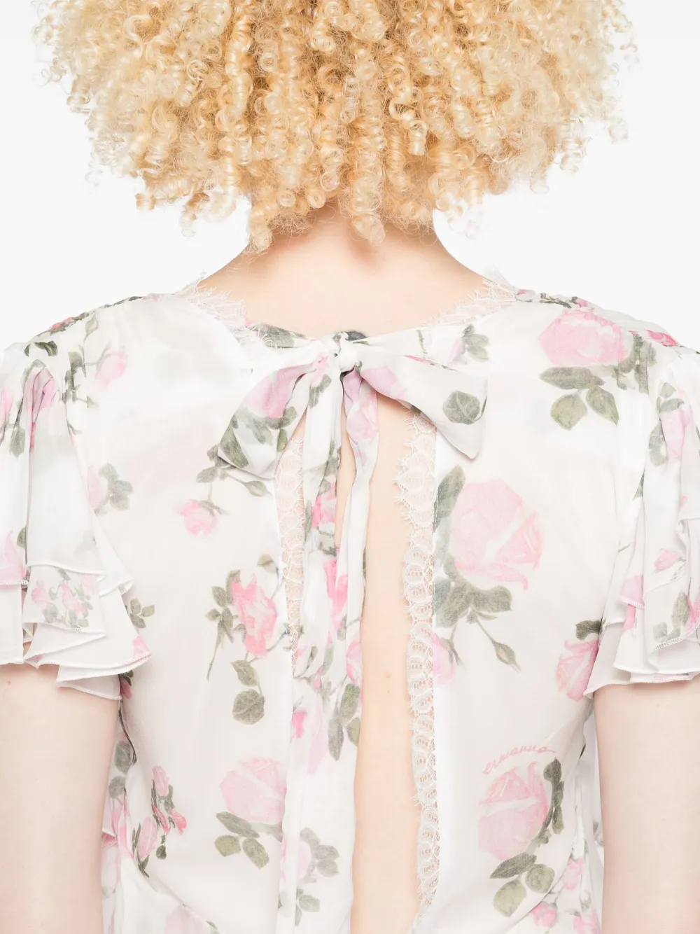 ERMANNO FIRENZE Maxi-jurk met bloemenprint Wit