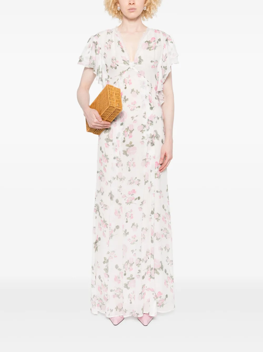 ERMANNO FIRENZE floral-print maxi dress - Wit