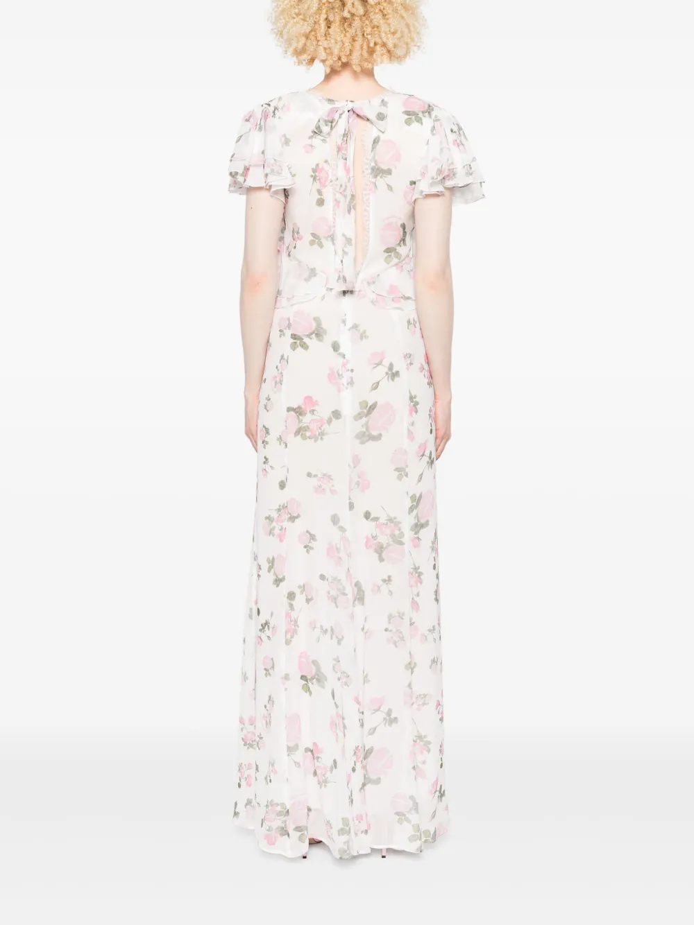 ERMANNO FIRENZE Maxi-jurk met bloemenprint Wit