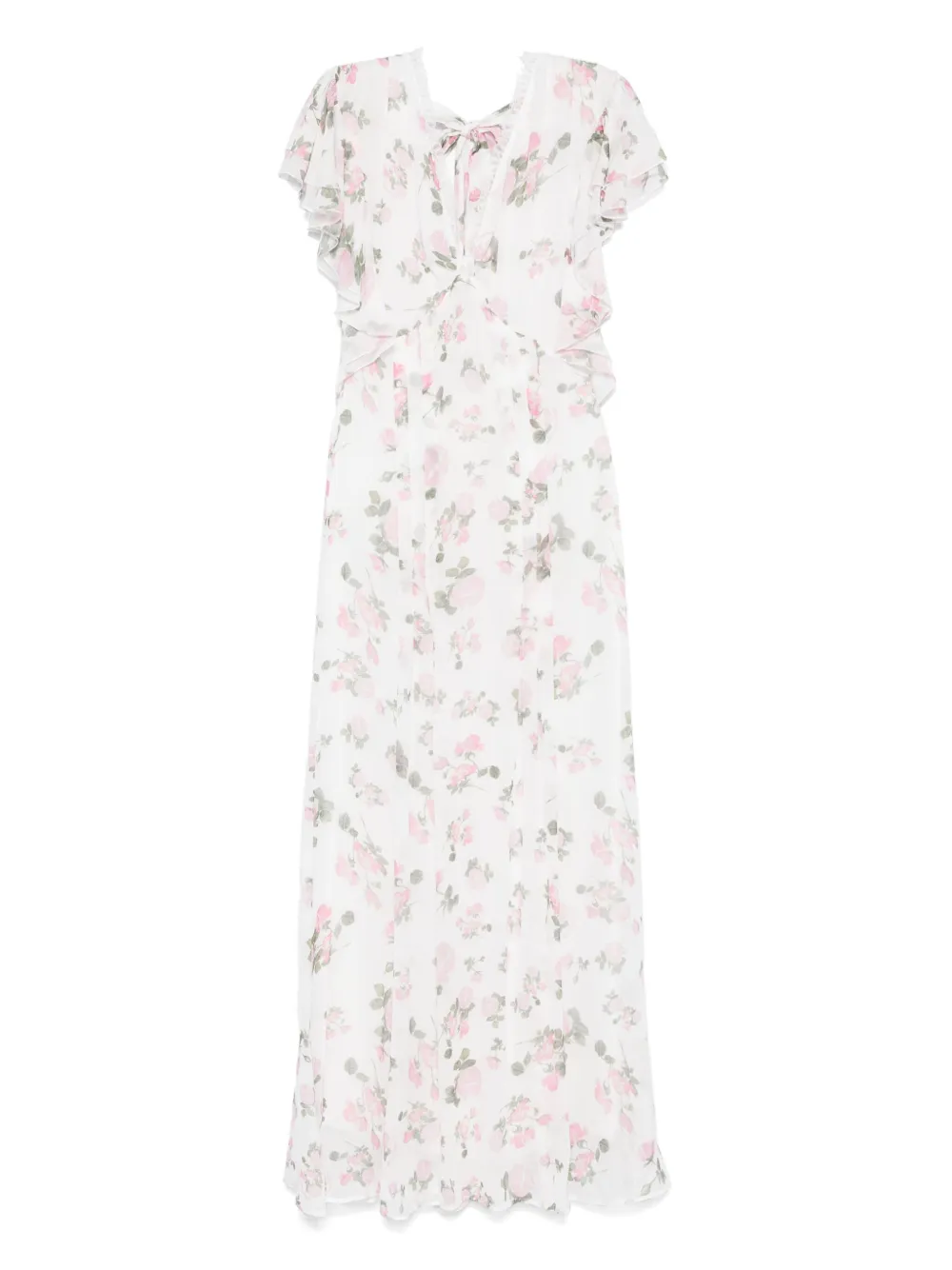 ERMANNO FIRENZE Maxi-jurk met bloemenprint Wit