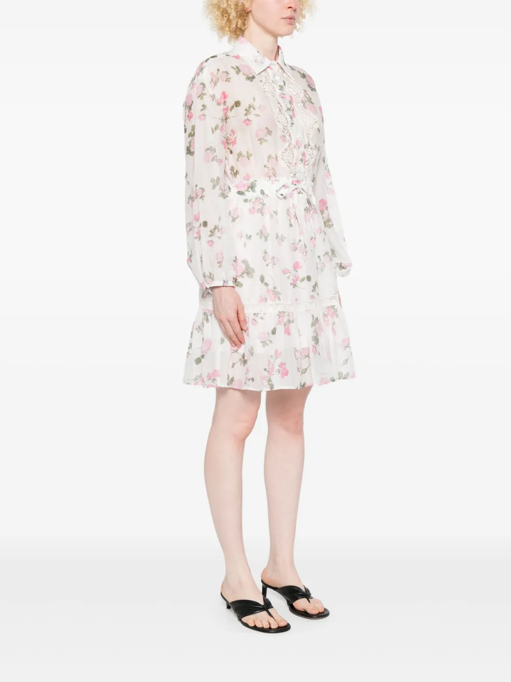 ERMANNO FIRENZE Mini-jurk met bloemenprint Wit