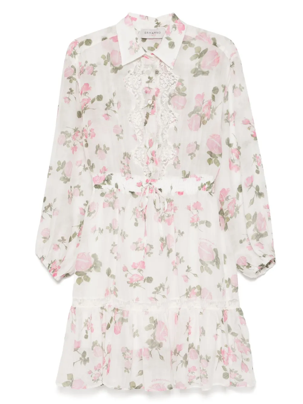 ERMANNO FIRENZE Mini-jurk met bloemenprint Wit