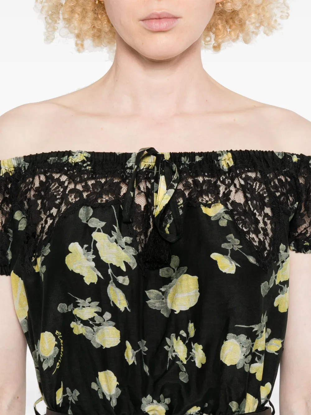 ERMANNO FIRENZE Jurk met bloemenprint Zwart