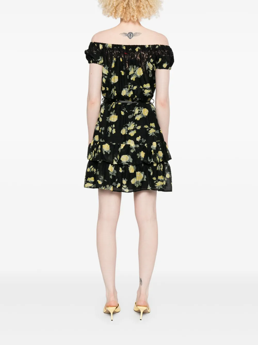 ERMANNO FIRENZE Jurk met bloemenprint Zwart