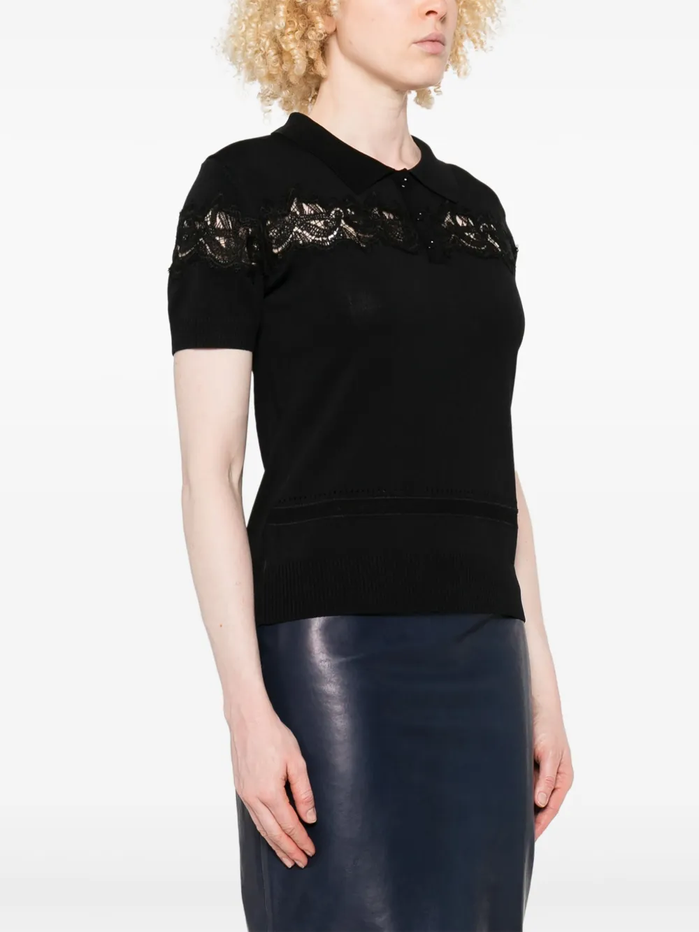 ERMANNO FIRENZE Polotop met korte mouwen Zwart