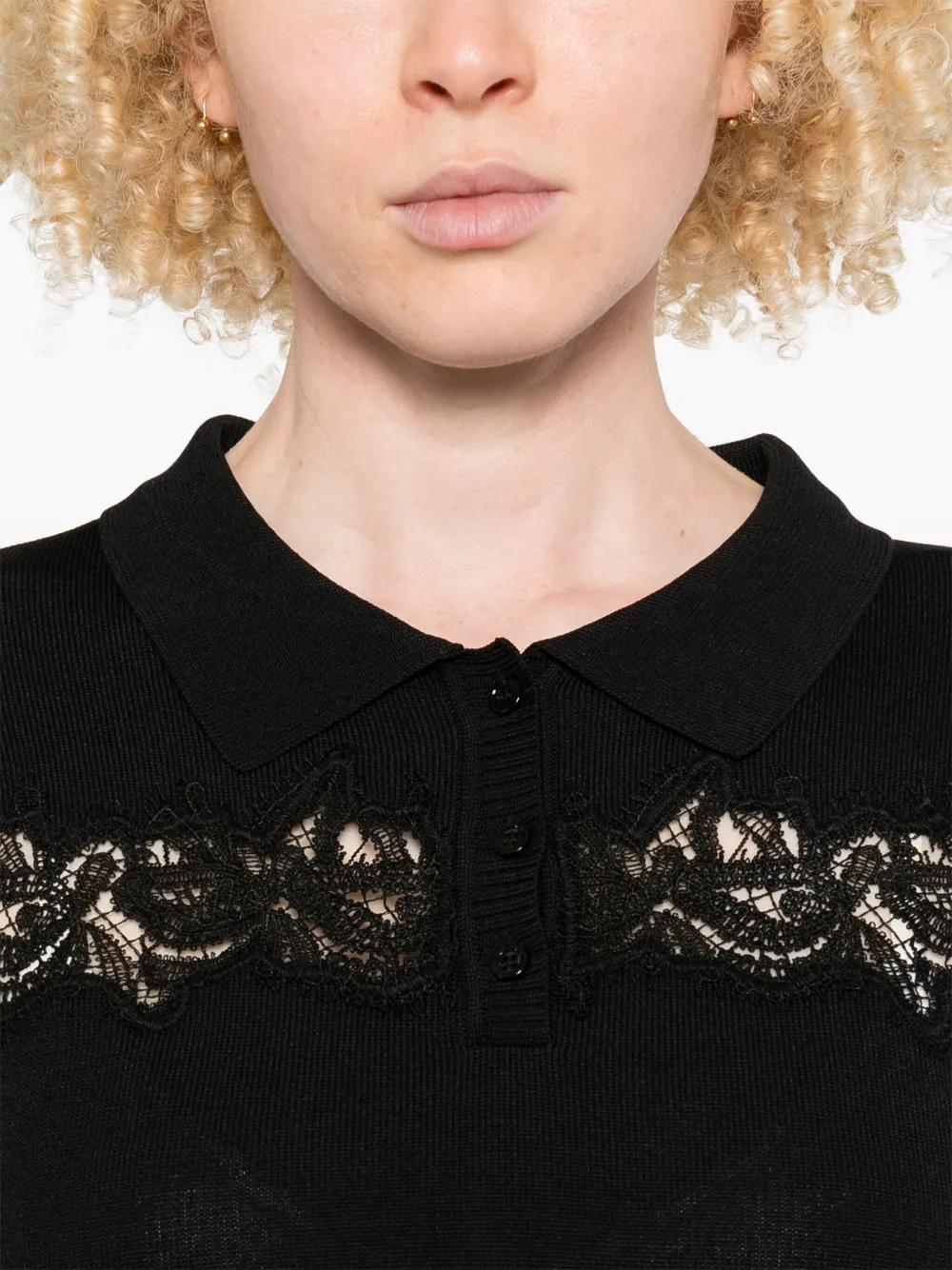 ERMANNO FIRENZE Polotop met korte mouwen Zwart