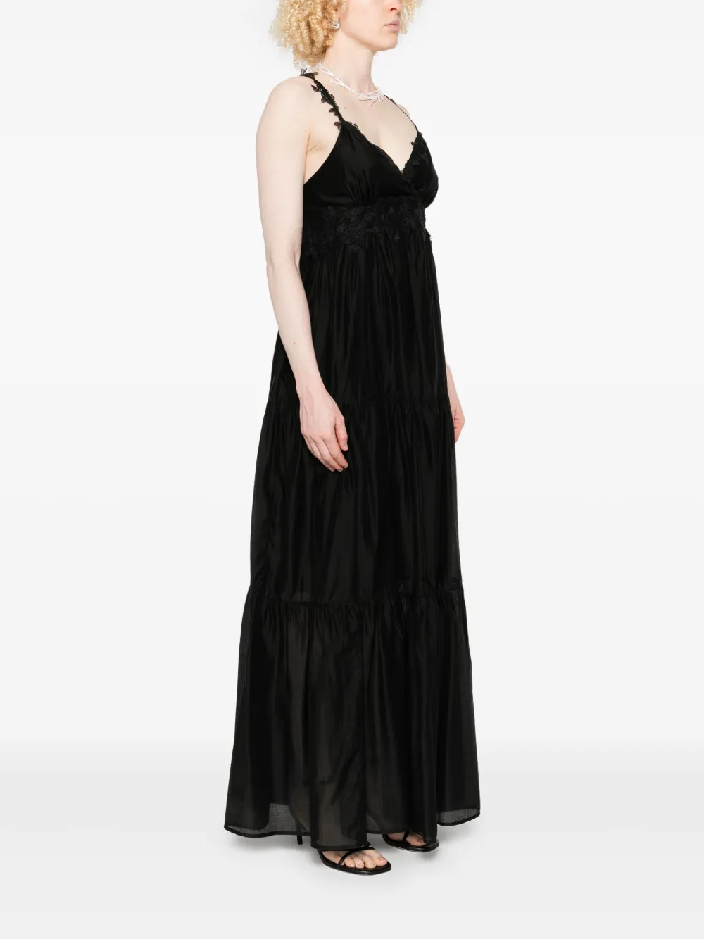 ERMANNO FIRENZE Maxi-jurk met kant Zwart