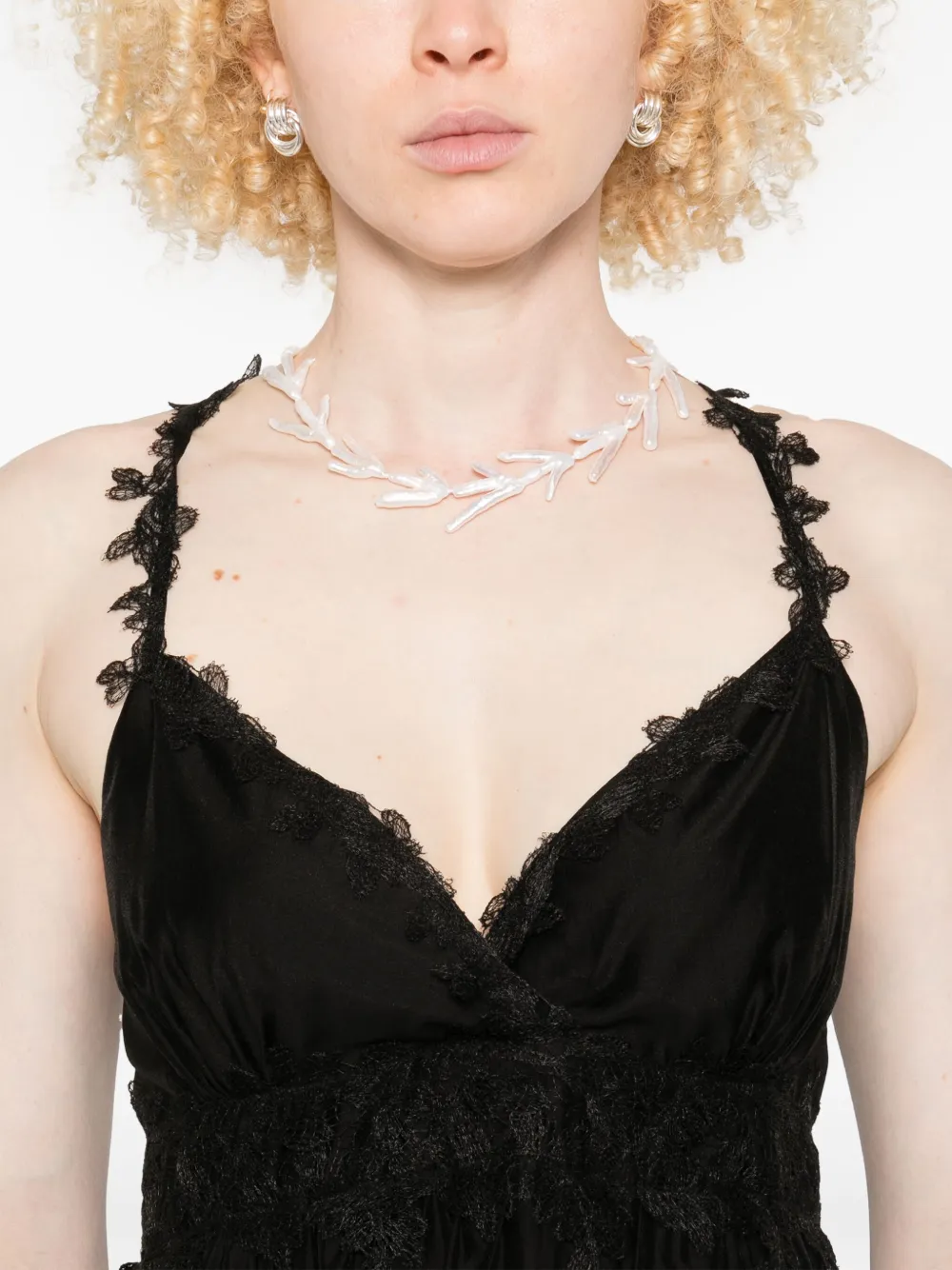 ERMANNO FIRENZE Maxi-jurk met kant Zwart