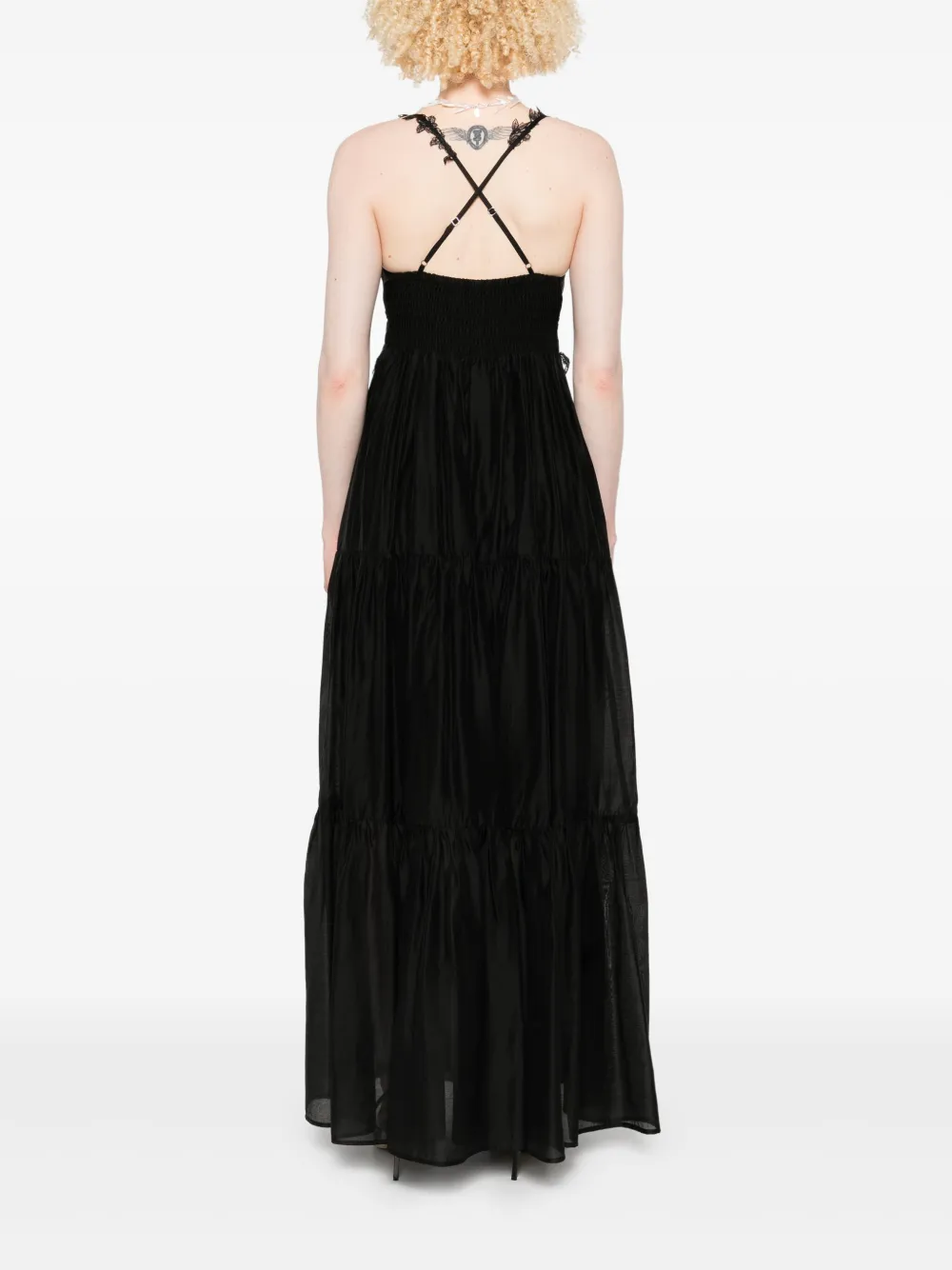 ERMANNO FIRENZE Maxi-jurk met kant Zwart