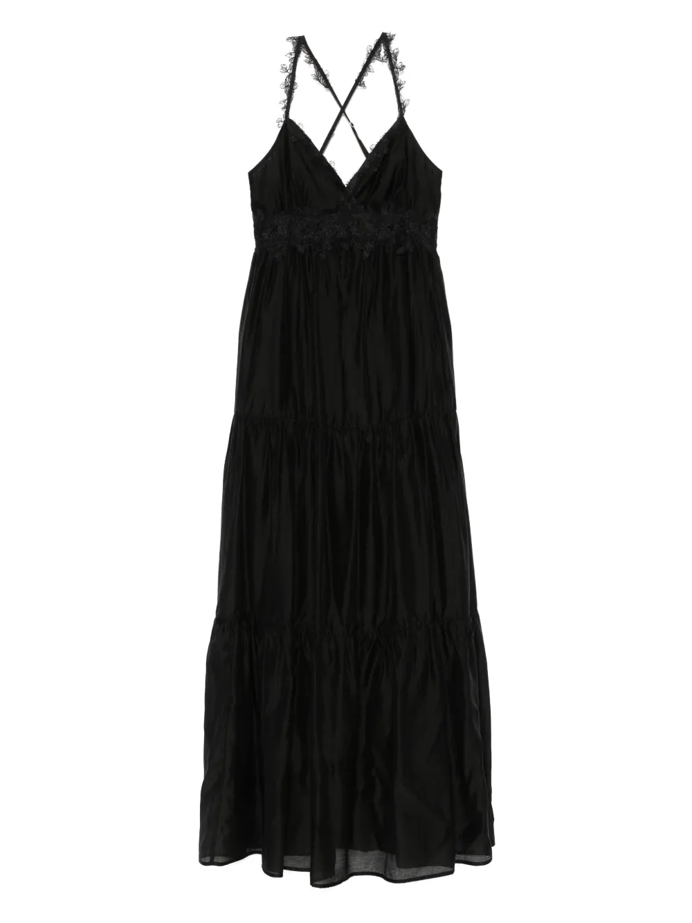 ERMANNO FIRENZE Maxi-jurk met kant Zwart