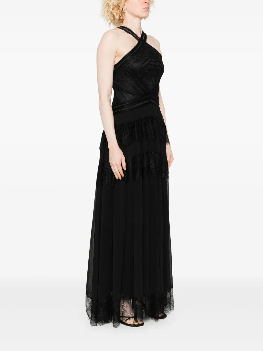 ERMANNO FIRENZE Maxi-jurk met kant Zwart