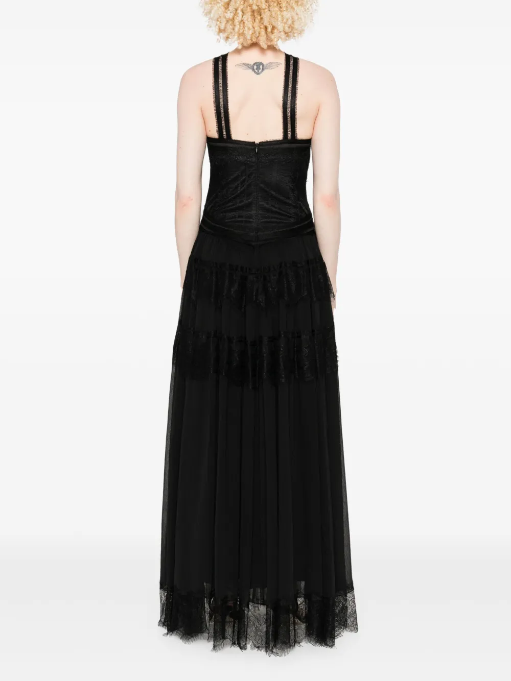 ERMANNO FIRENZE Maxi-jurk met kant Zwart
