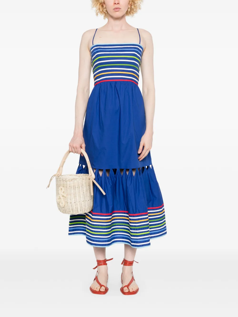 FARM Rio Gestreepte maxi-jurk - Blauw