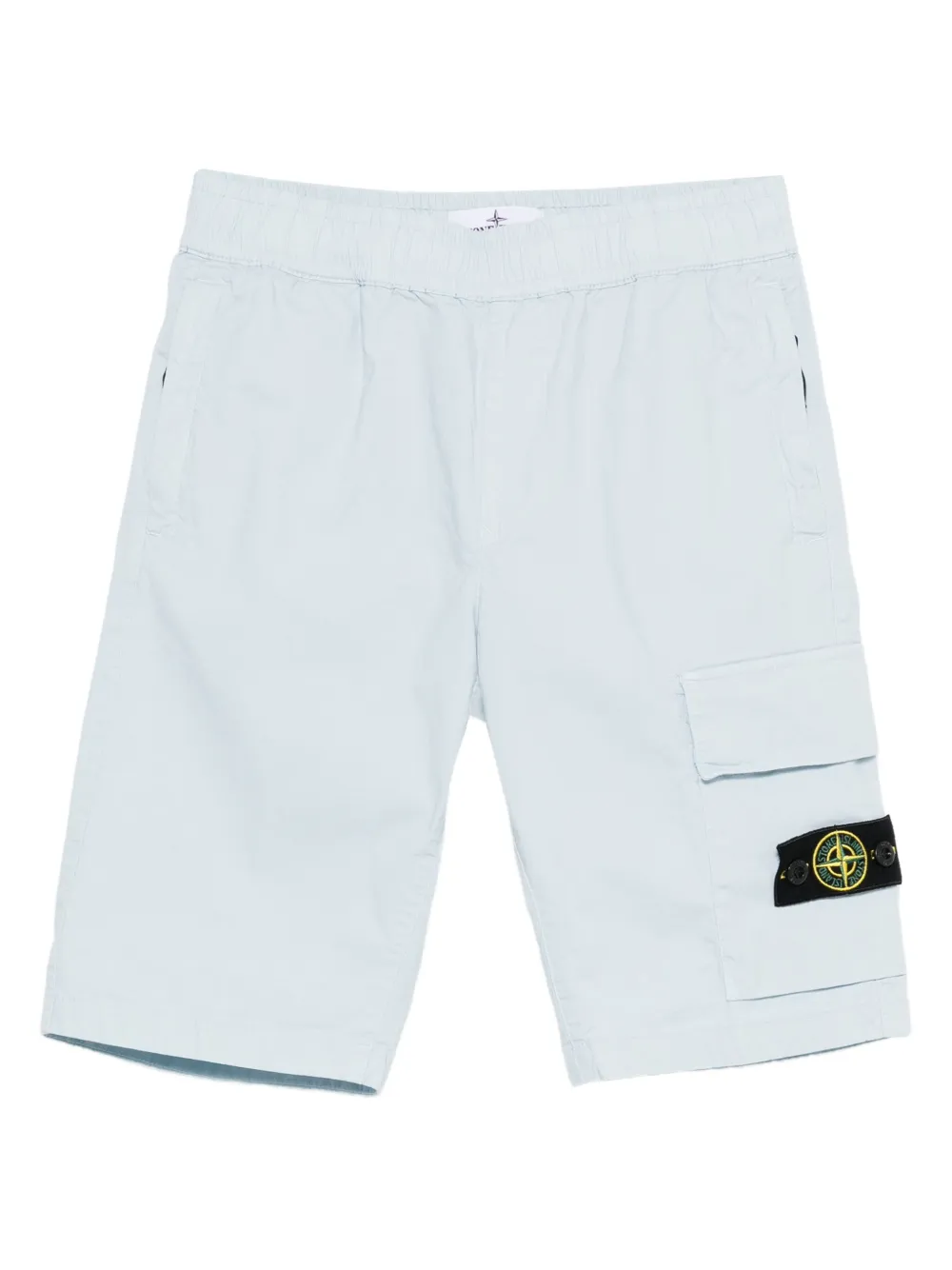 Stone Island Kids' Elasticated-waist Cargo Shorts In Blue