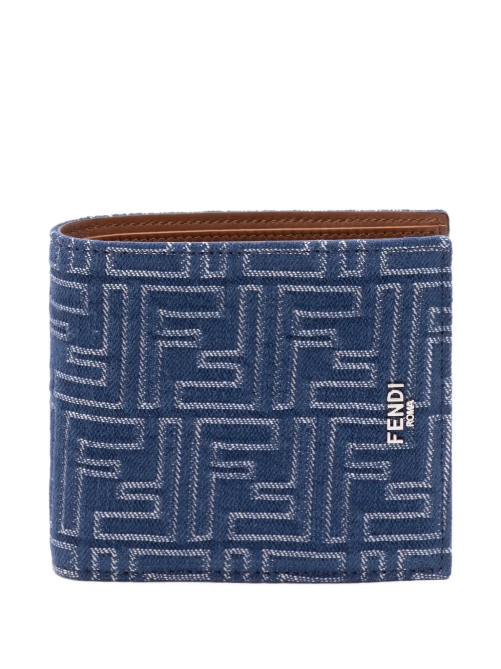 FENDI FF-monogram canvas bifold wallet - ブルー FENDI FF-monogram canvas bifold wallet - ブルー