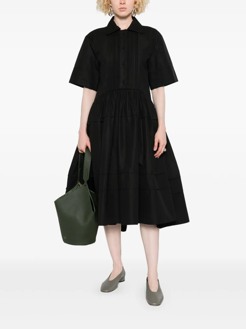 Jil Sander Jurk van biologisch katoen Zwart