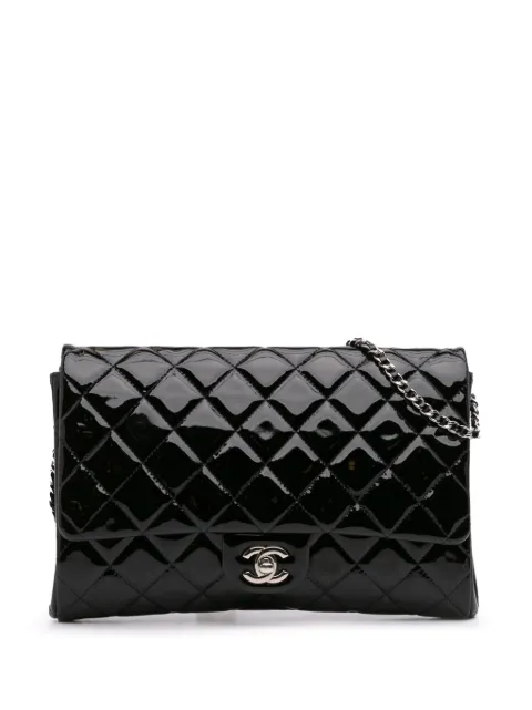 CHANEL Pre-Owned 2012-2013 CC Quilted Patent Clutch With Chain shoulder bag