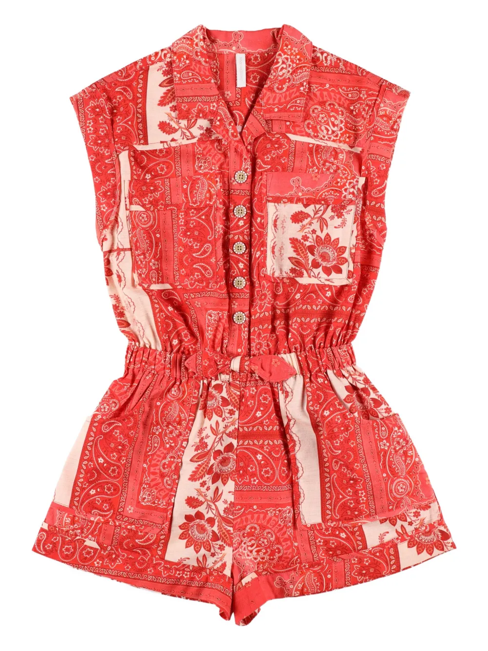 Zimmermann Kids' Paisley Print Belted Jumpsuit
