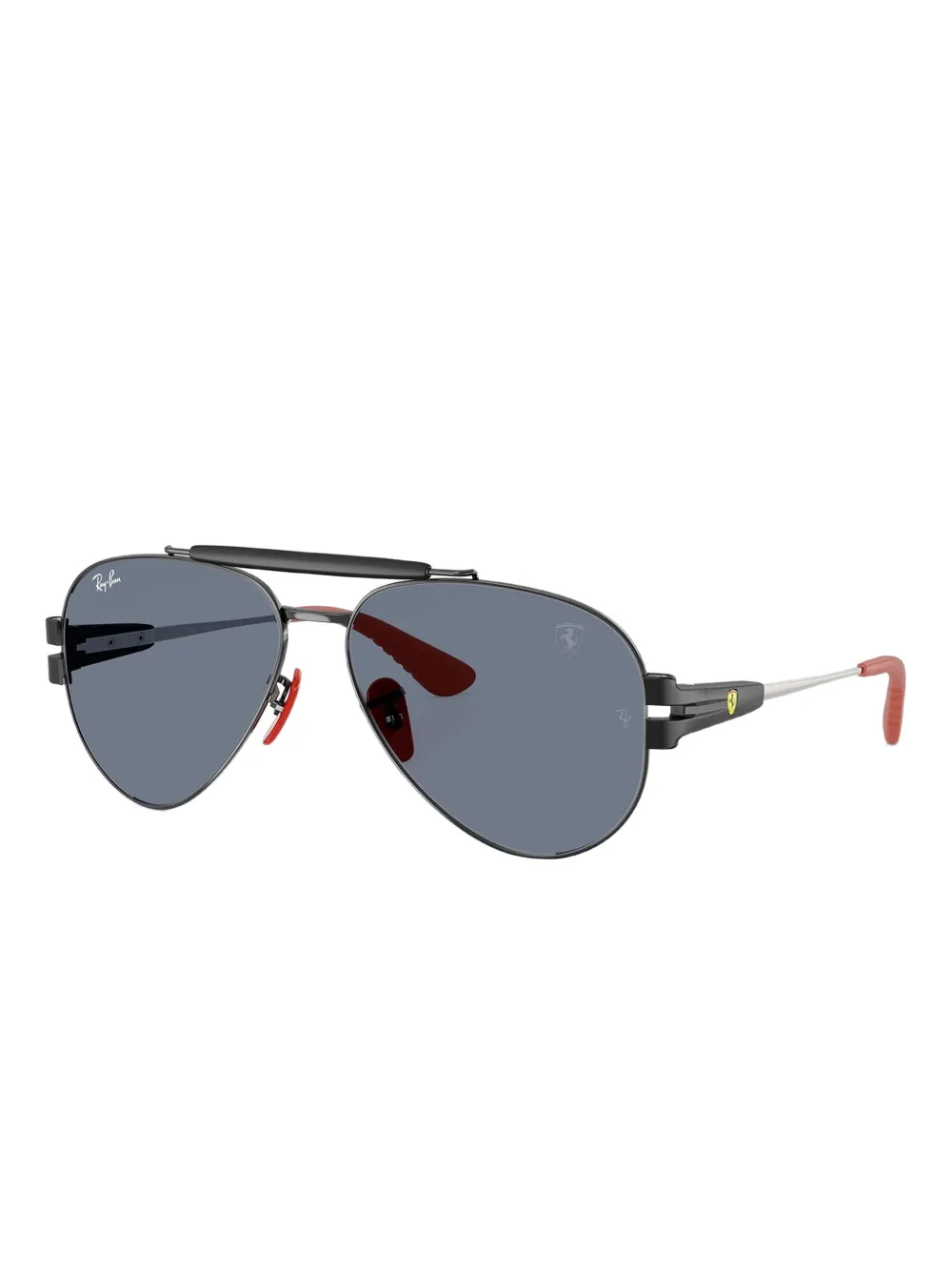 Ray-Ban x Scuderia Ferrari zonnebril met metalen piloten montuur - Zwart