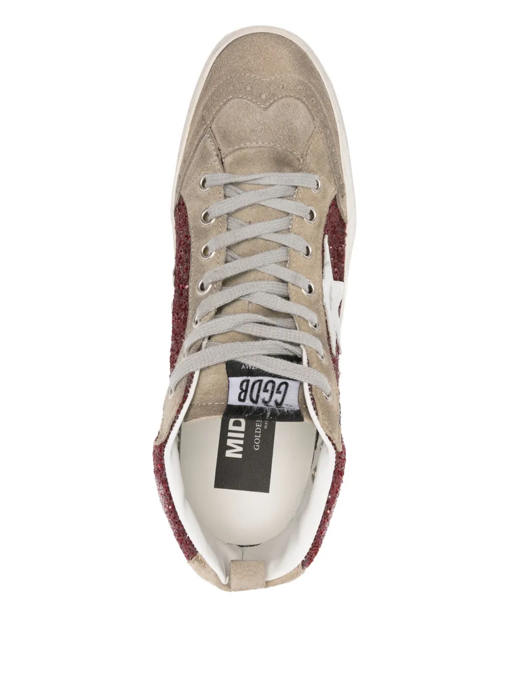 Golden Goose Mid Star glitter suede sneakers Grey