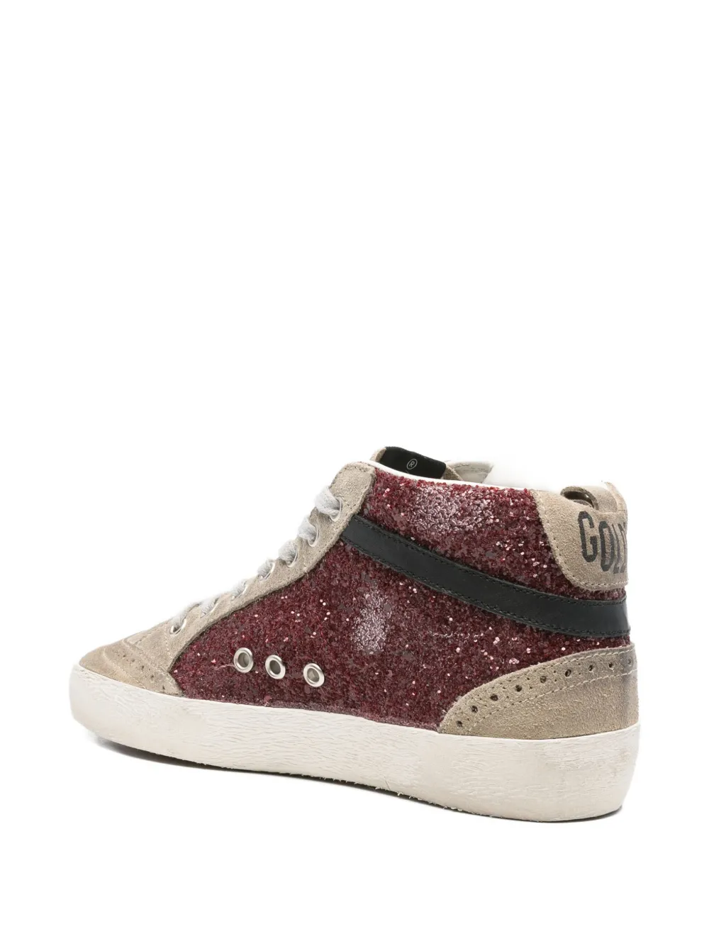 Golden Goose Mid Star glitter suede sneakers Grey