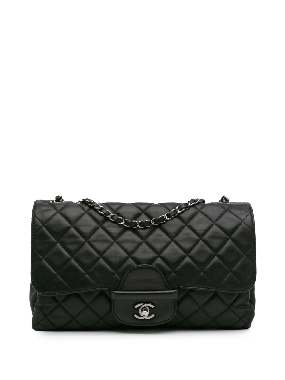 CHANEL Pre-Owned Borsa a tracolla Jumbo Coco Loop in pelle di agnello trapuntata con battente 2014 | nero | Image 1