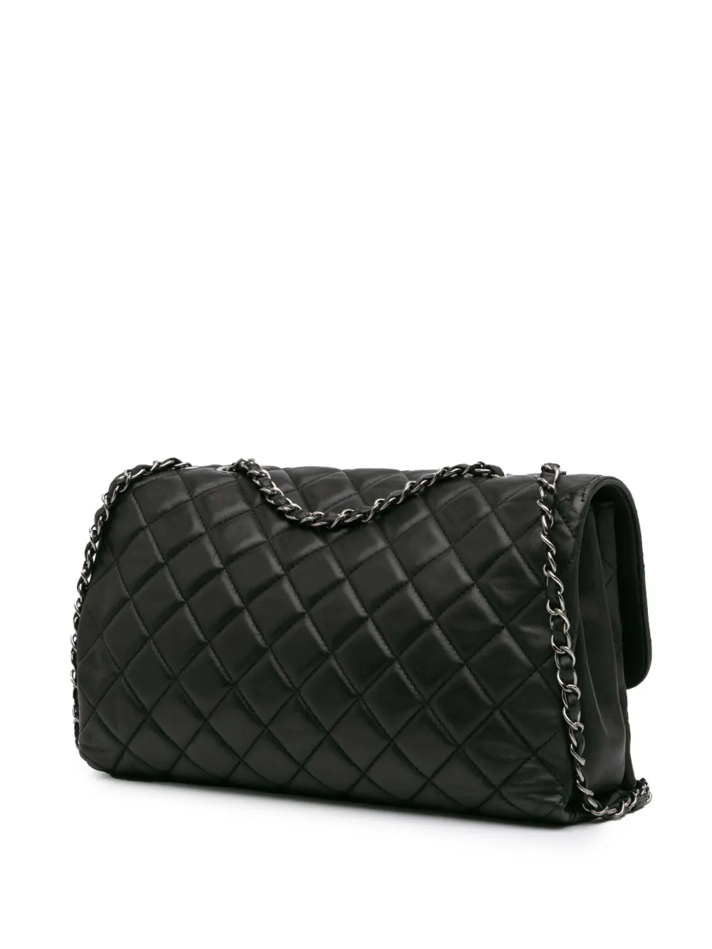 Pre-owned Chanel 2014 Jumbo Quilted Lambskin Coco Loop Flap Crossbody Bag