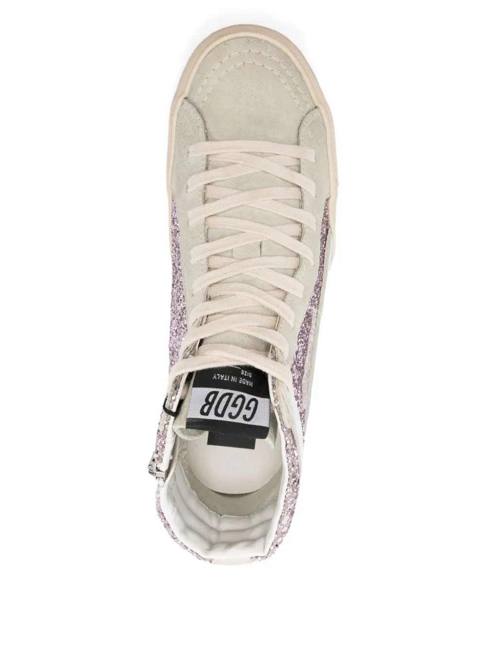 Golden Goose glitter-panel high-top sneakers Pink