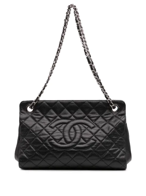 CHANEL Pre-Owned 2012-2013 CC Quilted Caviar Frame Shopping tote bag