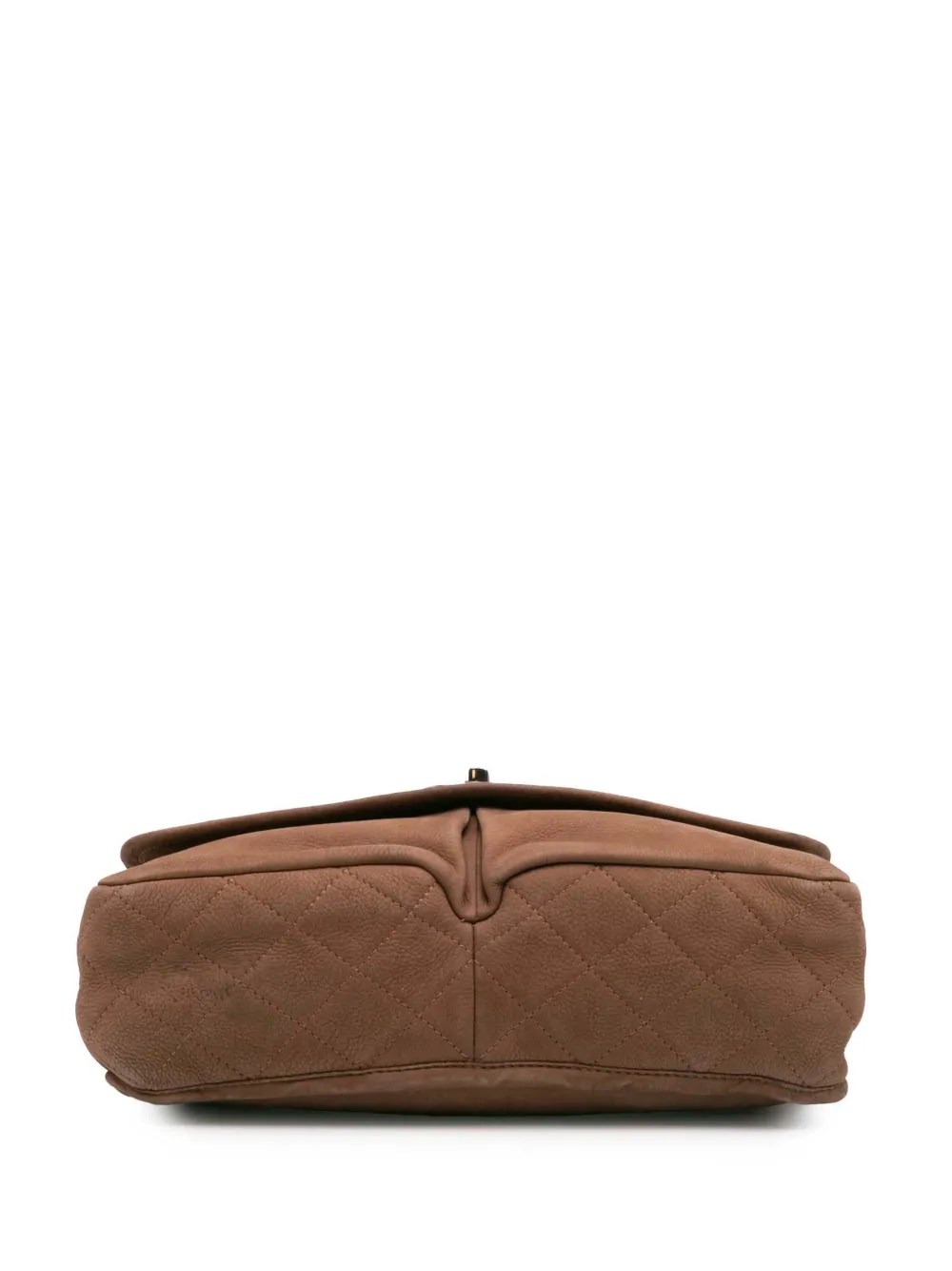 Pre-owned Chanel 2011 Large Quilted Nubuck Natural Beauty Split Pocket Flap Shoulder Bag