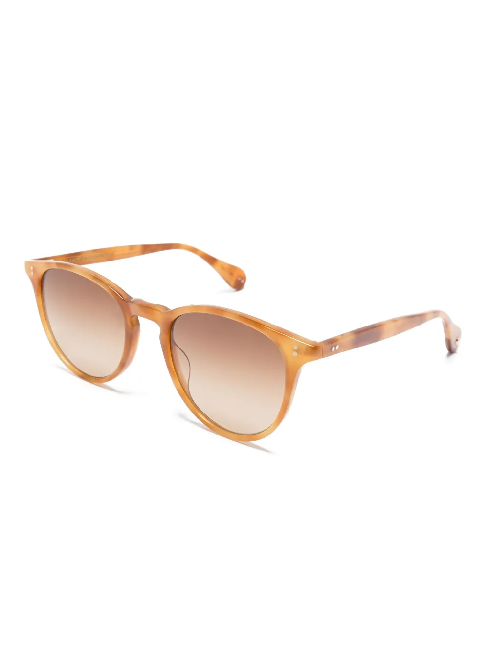 Garrett Leight Zonnebril met rond montuur - Bruin