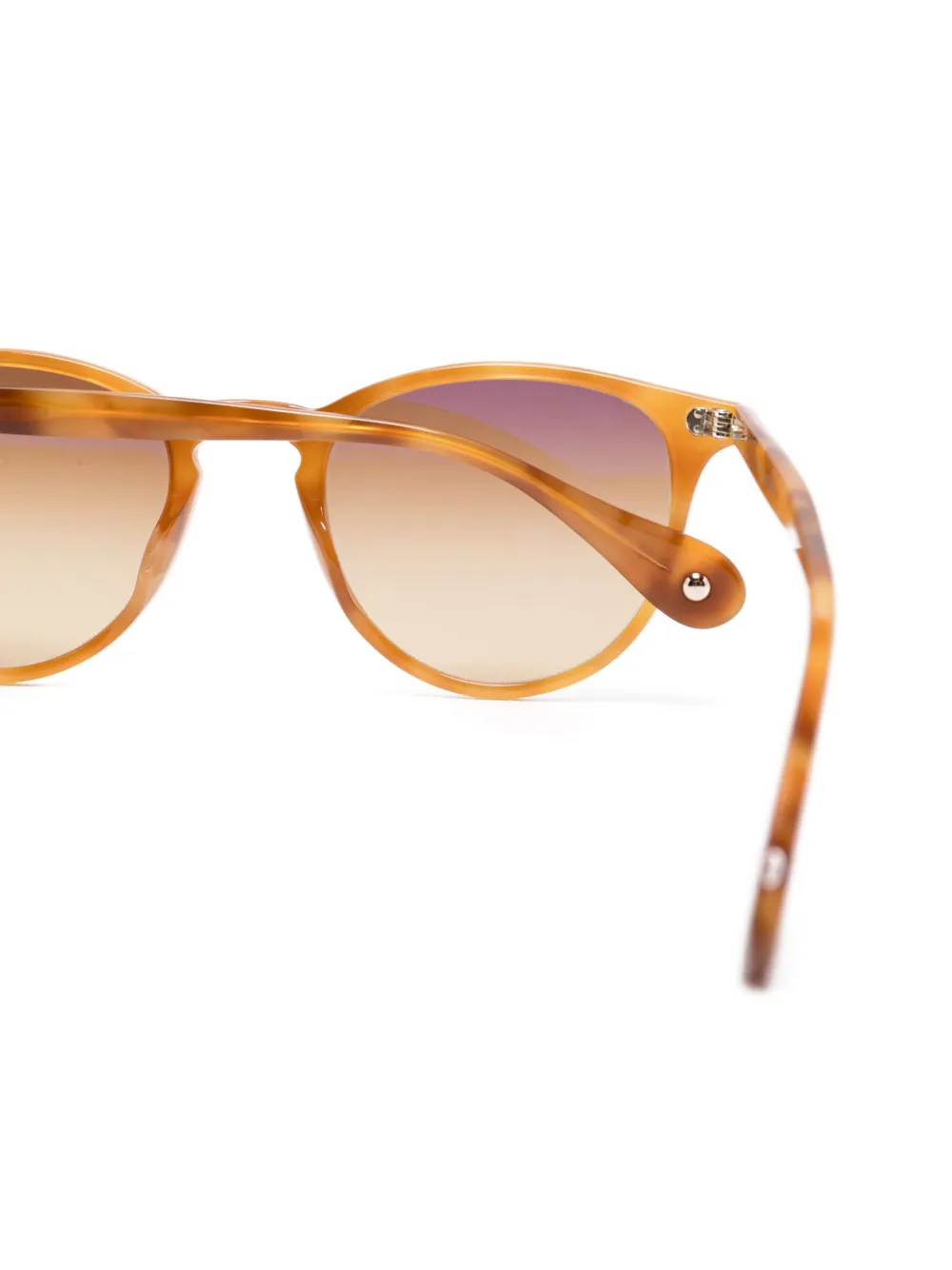 Garrett Leight Zonnebril met rond montuur Bruin