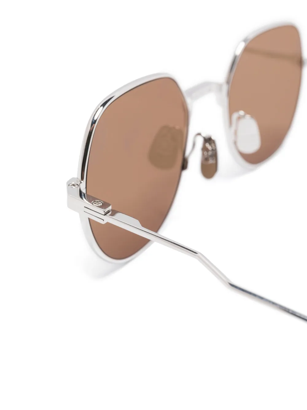 Thom Browne Zonnebril met rond montuur Zilver