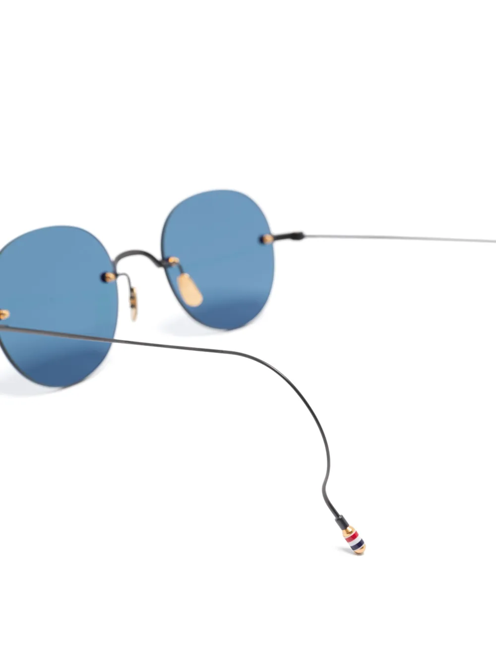 Thom Browne Eyewear Zonnebril met rond montuur Zwart
