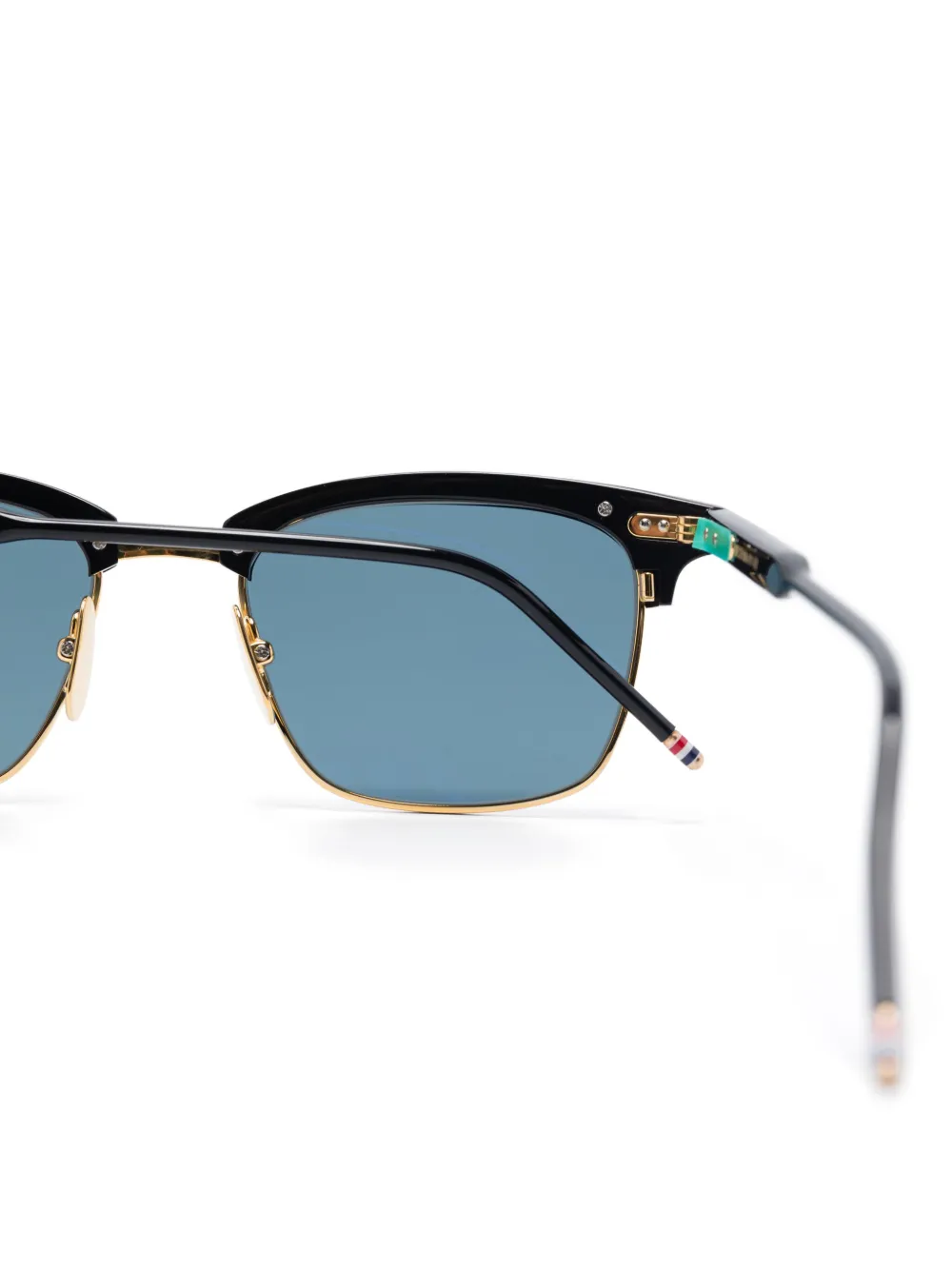Thom Browne Eyewear Zonnebril met vierkant montuur Zwart