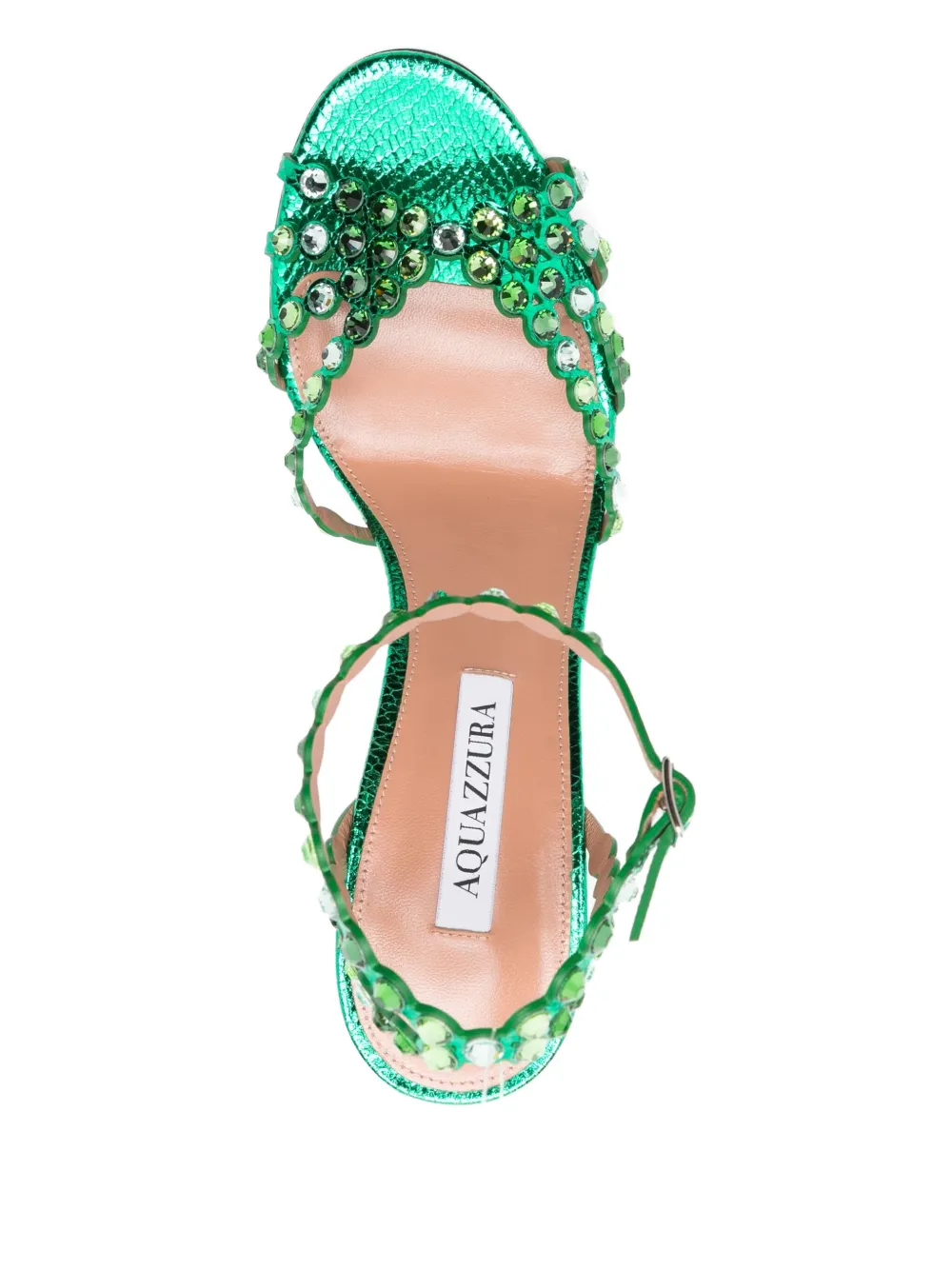 Aquazzura 120mm Tequila crystal-embellished stiletto sandals Green
