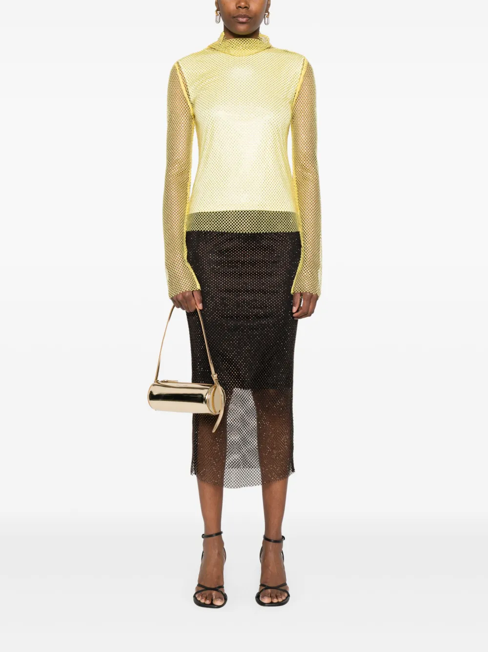 Sportmax Top verfraaid met stras - Geel