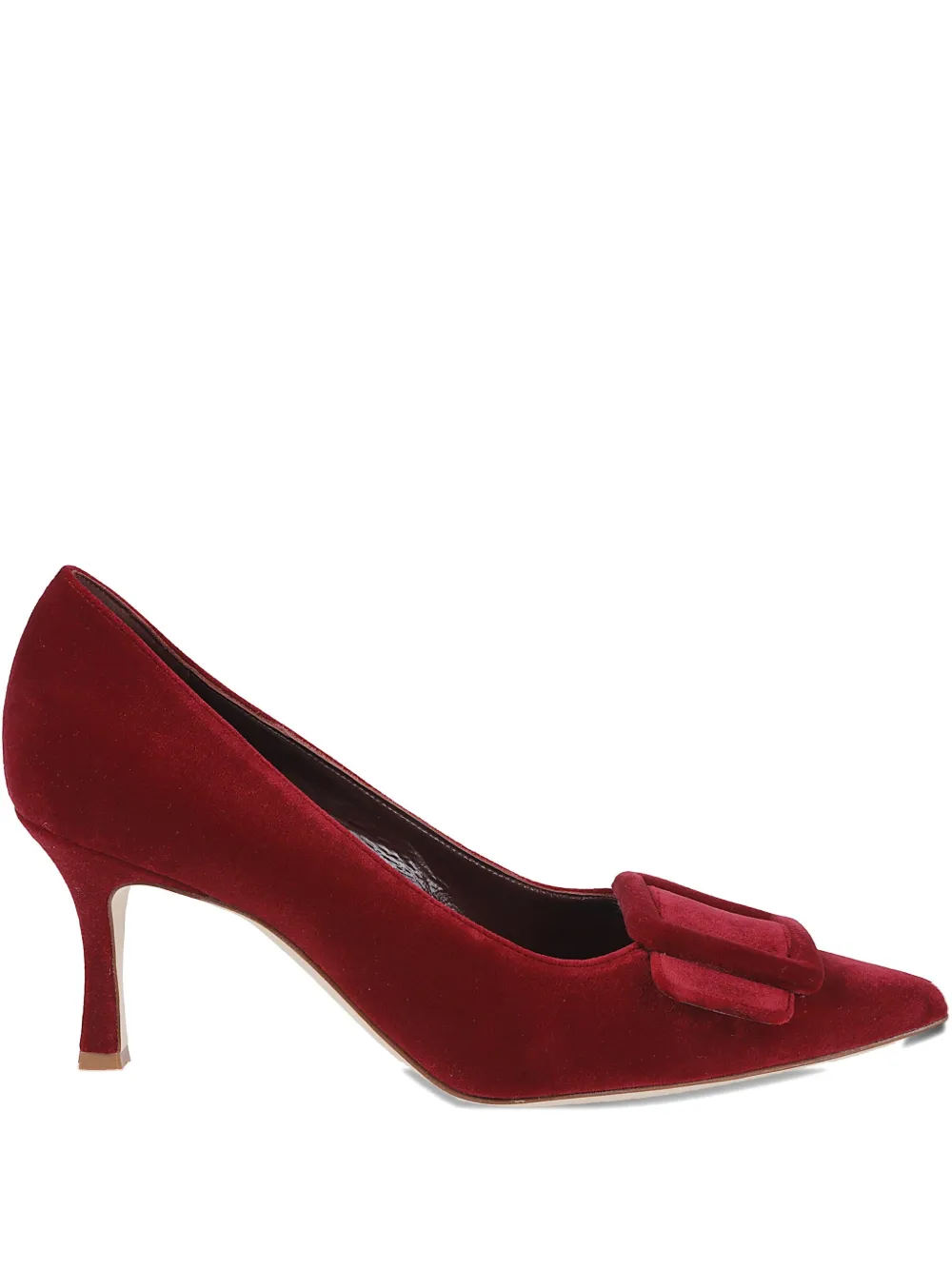 Manolo Blahnik 50mm Buckle-detail Heeled Pumps In Red