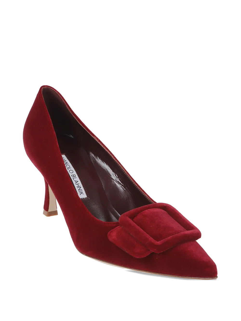 Manolo Blahnik 50mm Buckle-detail Heeled Pumps In Red