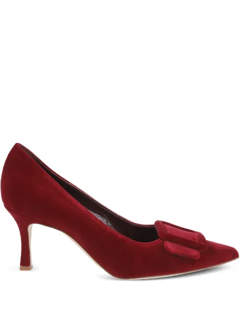 Manolo Blahnik 50mm buckle-detail heeled pumps