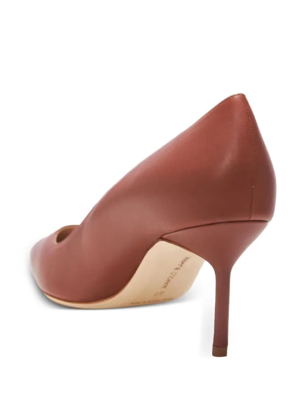 Manolo Blahnik Classic 70mm ポインテッドトゥ パンプス | ブラウン
