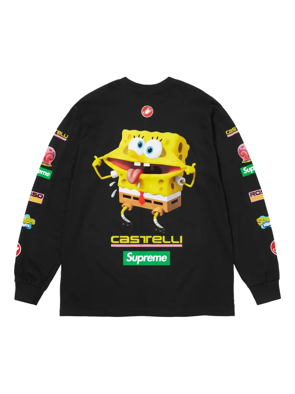 Supreme x SpongeBob x Castelli Racing long-sleeves T-shirt - Zwart